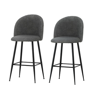 Artiss Bar Stools Kitchen Counter Barstools Sherpa Metal Chairs x2 - RnR Galore