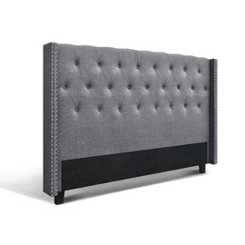 Artiss Bed Head Headboard King Size Fabric - LUCA Grey - RnR Galore
