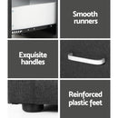 Artiss Bedside Table 2 Drawers Fabric - CADEN Charcoal - RnR Galore