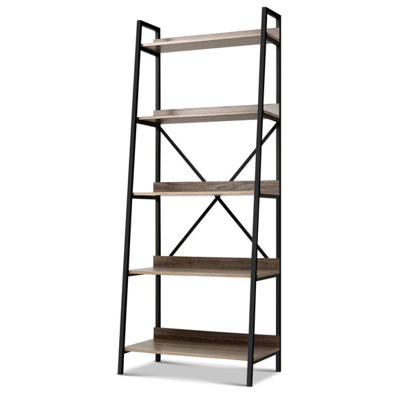 Artiss Bookshelf 5 Tiers - NOR Black and Oak - RnR Galore