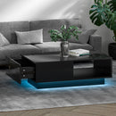 Artiss Coffee Table Led Lights Black - RnR Galore