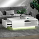 Artiss Coffee Table Led Lights White - RnR Galore