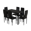 Artiss Dining Chairs and Table Dining Set 6 Chair Set Of 7 Black - RnR Galore
