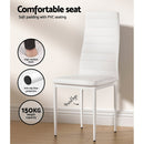 Artiss Dining Chairs and Table Dining Set 6 Chair Set Of 7 White - RnR Galore