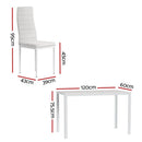 Artiss Dining Chairs and Table Dining Set 6 Chair Set Of 7 White - RnR Galore