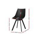 Artiss Dining Chairs Set of 2 PU Leather Plastic Metal Black - RnR Galore