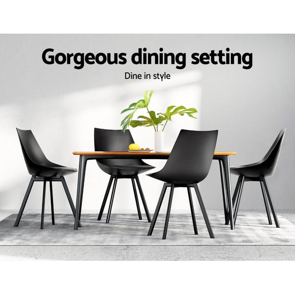 Artiss Dining Chairs Set of 2 PU Leather Plastic Metal Black - RnR Galore