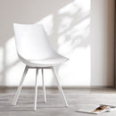 Artiss Dining Chairs Set of 2 PU Leather Plastic Metal White - RnR Galore