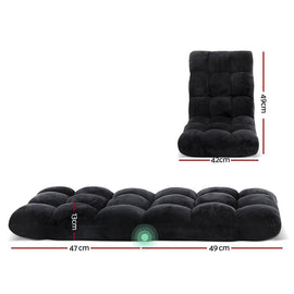 Artiss Lounge Sofa Bed Flannel Fabric Black - RnR Galore