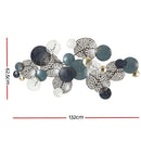 Artiss Metal Wall Art Hanging Sculpture 132cm Home Decor Leaf Circles Blue - RnR Galore