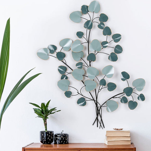Artiss Metal Wall Art Hanging Sculpture Home Decor Leaf Tree of Life Blue - RnR Galore