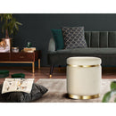 Artiss Ottoman Foot Stool Round Velvet Cream - RnR Galore