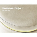 Artiss Ottoman Foot Stool Round Velvet Cream - RnR Galore