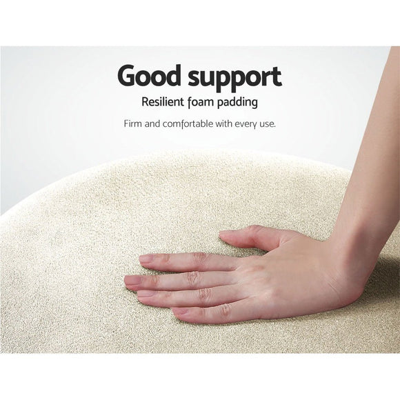 Artiss Ottoman Foot Stool Round Velvet Cream - RnR Galore