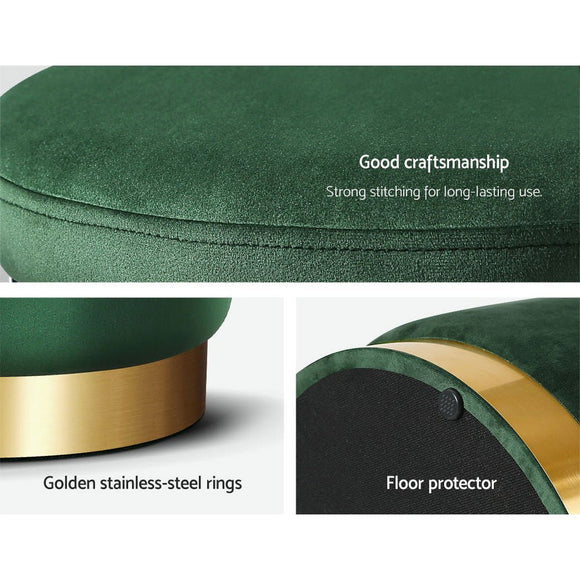 Artiss Ottoman Foot Stool Round Velvet Green - RnR Galore