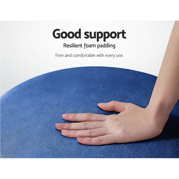 Artiss Ottoman Foot Stool Round Velvet Navy - RnR Galore