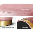 Artiss Ottoman Foot Stool Round Velvet Pink - RnR Galore