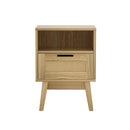 Artiss Rattan Bedside Table 1 Drawer with Shelf - REI Oak - RnR Galore