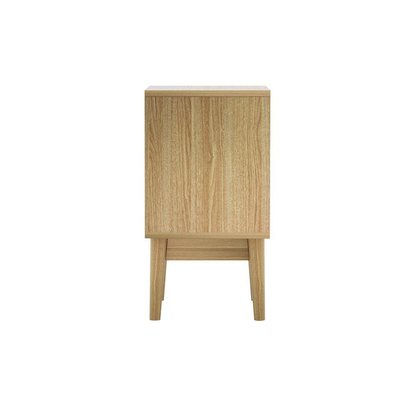 Artiss Rattan Bedside Table 2 Drawers Wood - RIE Oak - RnR Galore