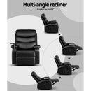 Artiss Recliner Chair Leather Black Tray Table Erika - RnR Galore