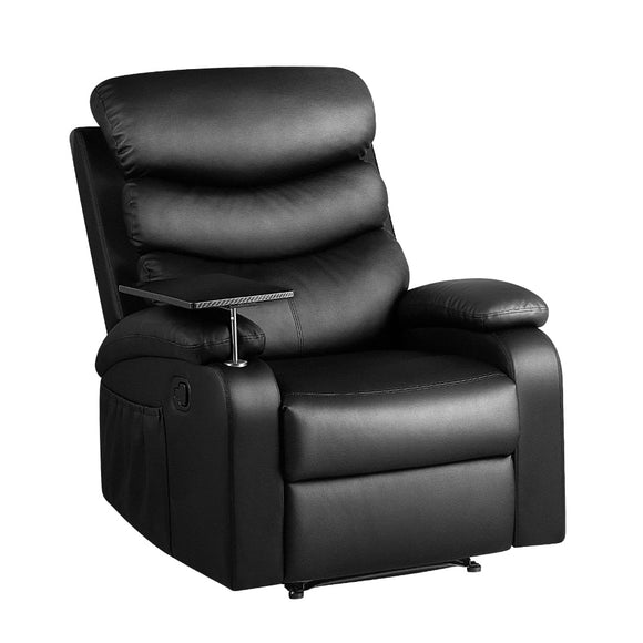 Artiss Recliner Chair Leather Black Tray Table Erika - RnR Galore