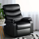 Artiss Recliner Chair Leather Black Tray Table Erika - RnR Galore