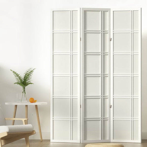 Artiss Room Divider Screen Privacy Wood Dividers Stand 3 Panel Nova White - RnR Galore