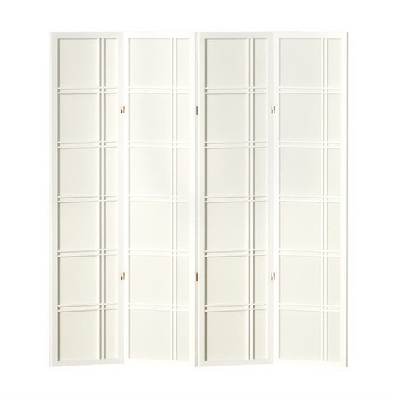 Artiss Room Divider Screen Privacy Wood Dividers Stand 4 Panel Nova White - RnR Galore