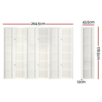 Artiss Room Divider Screen Privacy Wood Dividers Stand 6 Panel Nova White - RnR Galore