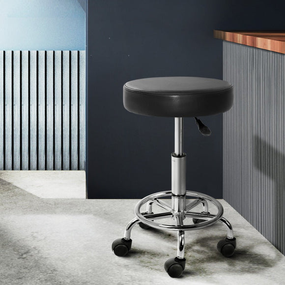 Artiss Salon Stool Round Swivel Chair Black - RnR Galore