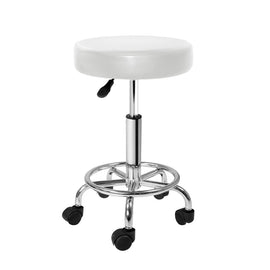 Artiss Salon Stool Round Swivel Chair White - RnR Galore