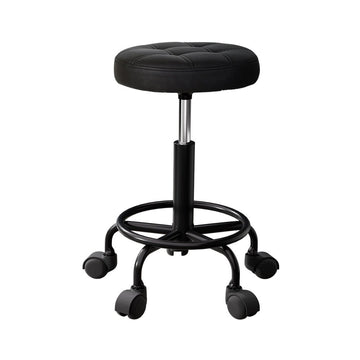 Artiss Salon Stool Round Swivel Chairs Black - RnR Galore