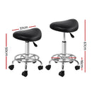 Artiss Salon Stool Saddle Swivel Chair Black - RnR Galore