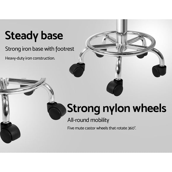 Artiss Salon Stool Saddle Swivel Chair Black - RnR Galore