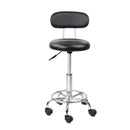 Artiss Salon Stool Swivel Chair Backrest Black - RnR Galore