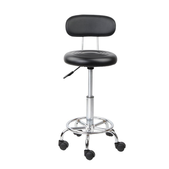 Artiss Salon Stool Swivel Chair Backrest Black - RnR Galore