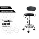 Artiss Salon Stool Swivel Chair Backrest Black - RnR Galore