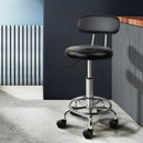 Artiss Salon Stool Swivel Chair Backrest Black - RnR Galore