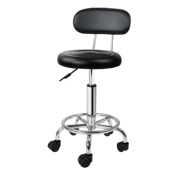 Artiss Salon Stool Swivel Chair Backrest Black - RnR Galore