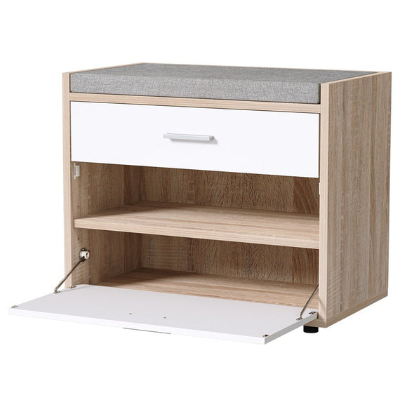 Artiss Shoe Rack Cabinet Bench 8 Pairs White Niva - RnR Galore