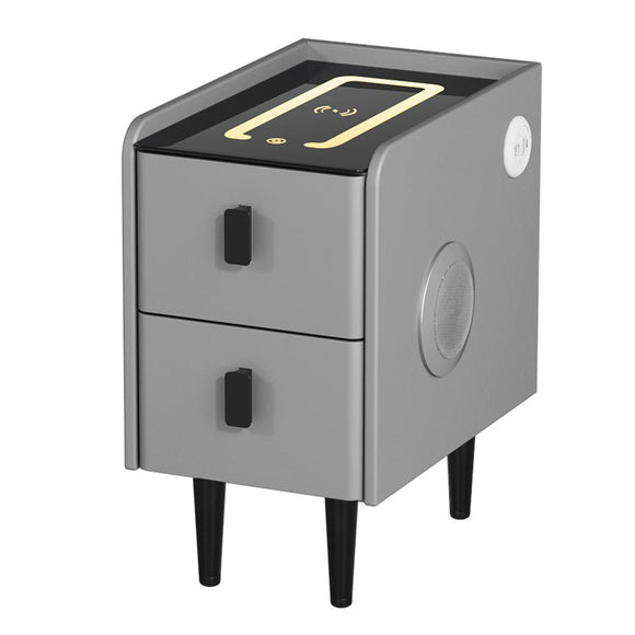 Artiss Smart Bedside Table 2 Drawers with Wireless Charging Ports LED Grey AIDA - RnR Galore