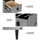 Artiss Smart Bedside Table 2 Drawers with Wireless Charging Ports LED Grey AIDA - RnR Galore