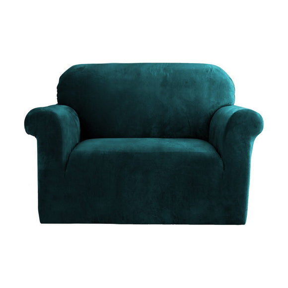 Artiss Sofa Cover Couch Covers 1 Seater Velvet Agate Green - RnR Galore