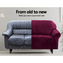 Artiss Sofa Cover Couch Covers 1 Seater Velvet Ruby Red - RnR Galore