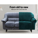 Artiss Sofa Cover Couch Covers 2 Seater Velvet Agate Green - RnR Galore