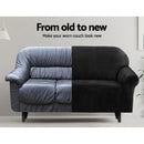 Artiss Sofa Cover Couch Covers 2 Seater Velvet Black - RnR Galore