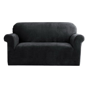 Artiss Sofa Cover Couch Covers 2 Seater Velvet Black - RnR Galore
