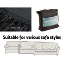 Artiss Sofa Cover Couch Covers 3 Seater Velvet Black - RnR Galore