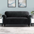 Artiss Sofa Cover Couch Covers 3 Seater Velvet Black - RnR Galore