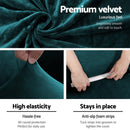 Artiss Sofa Cover Couch Covers 4 Seater Velvet Agate Green - RnR Galore